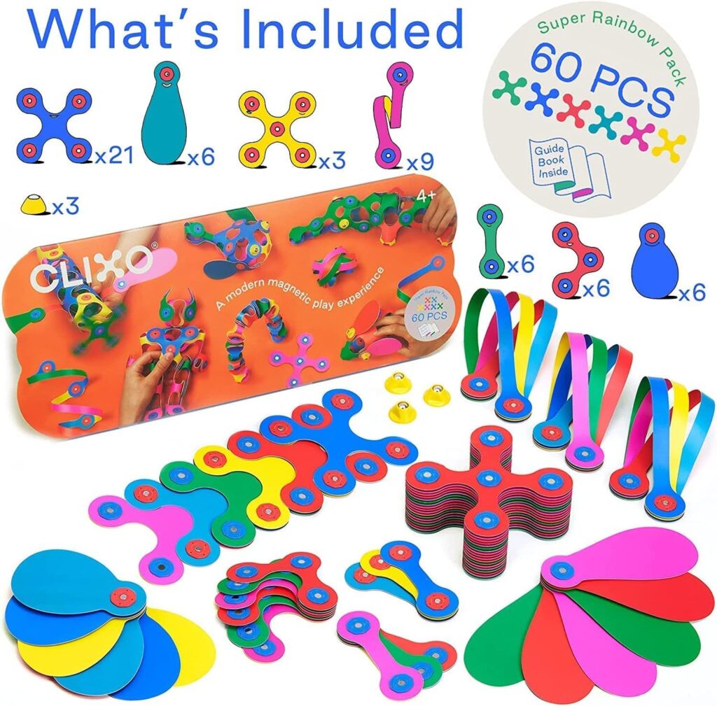 Clixo Super Rainbow, 60 Piece Pack