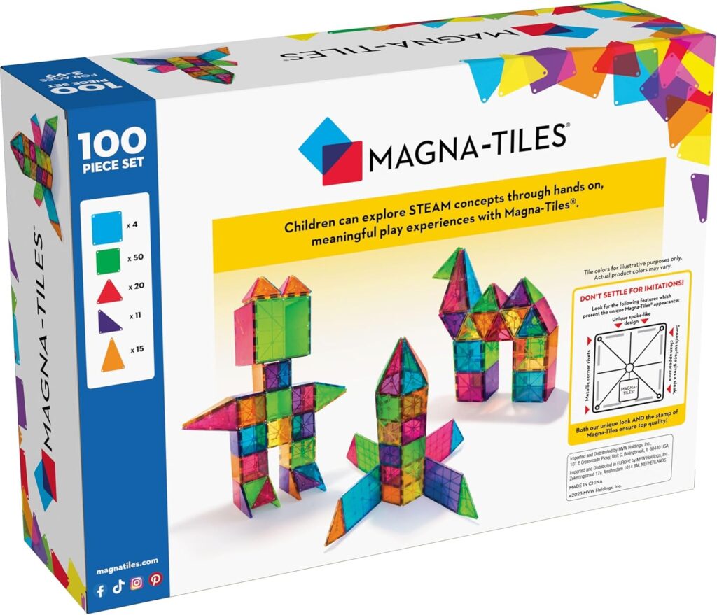 MAGNA-TILES Classic 100-Piece Magnetic Construction Set